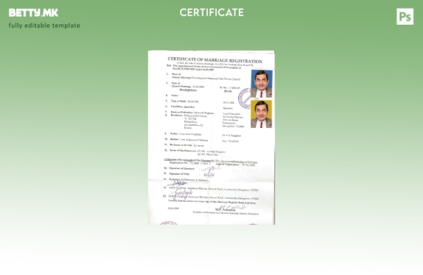 Модерен стил Индија Секретарот на уверение за брак